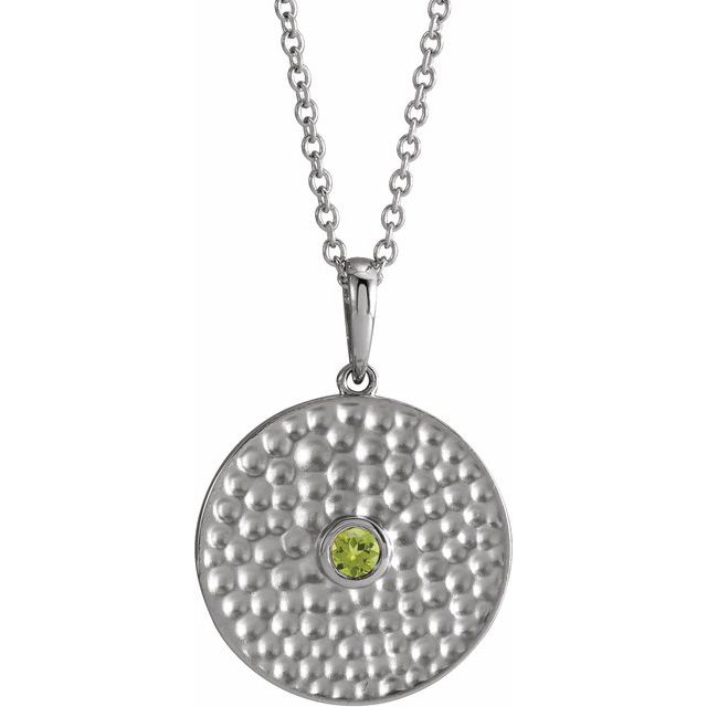 Sterling Silver Natural Peridot Beaded Disc 16-18" Necklace Questions & Answers